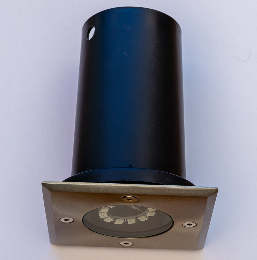 Fertige Lampe mit LED Ring Seitenansicht